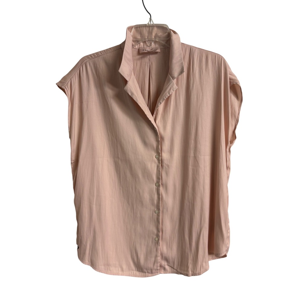 Philosophy Republic Clothing Blush Pink Cap Sleeve Button‎ Up Blouse XL